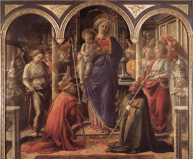 LIPPI, Fra Filippo Adoration of the Child with Saints g Norge oil painting art